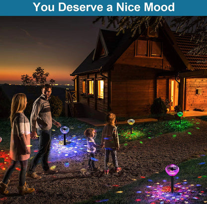 Lot de 4 lampes solaires LED Lighteme pour allées, 8 couleurs changeantes, étanches, pour extérieur