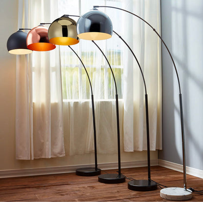 Lighteme Over The Couch Arc Floor Lamp with Globe Shade, Matches Your Living Room Decor - Standing Light Tall (4-Colors)