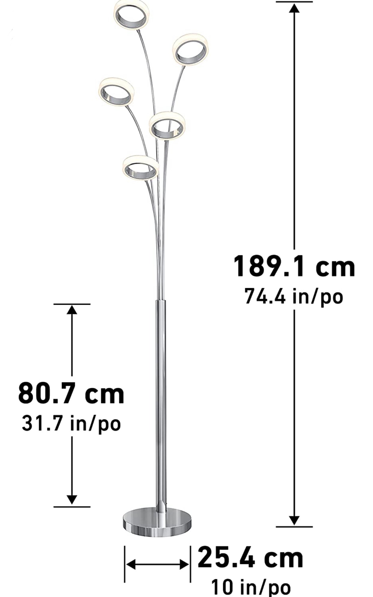 Lighteme Optical LED Integrierte Stehleuchte, Chrom 