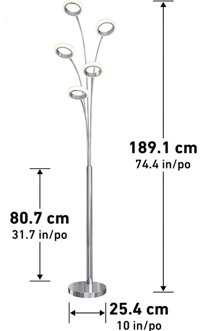 Lighteme Optical LED Integrierte Stehleuchte, Chrom 
