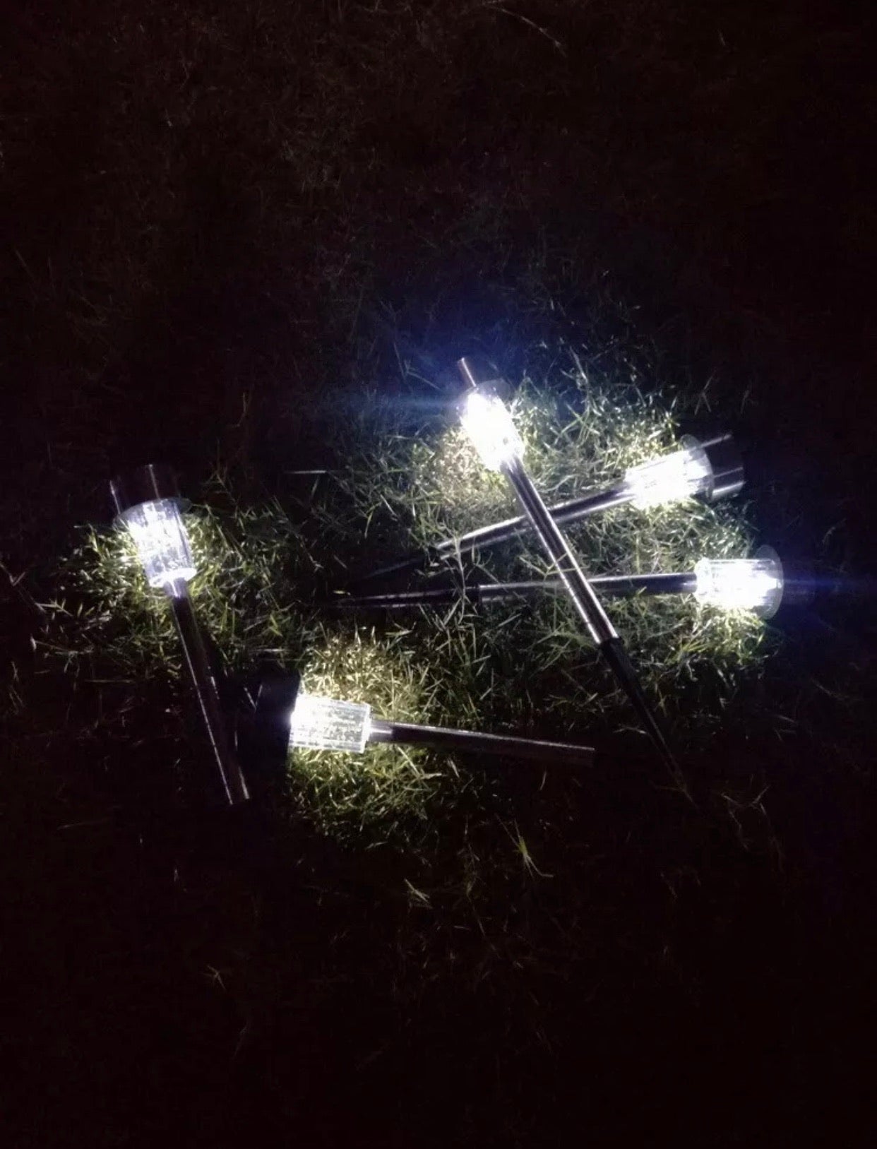 Lighteme 24 Pack Outdoor Stainless Steel Solar Power Lawn Garden Landscape Path LED Light