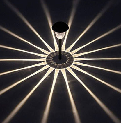 Lighteme Solar Outdoor Pathway Lights Stainless Steel And Glass LED Lights- 8 Pack