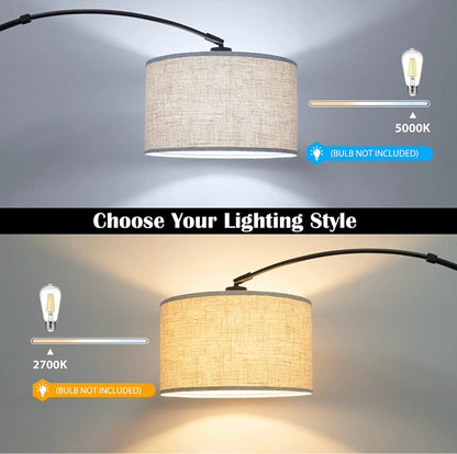 Lampadaire Arc Lighteme, lampe sur pied moderne pour salon, intensité variable, 74 pouces de hauteur