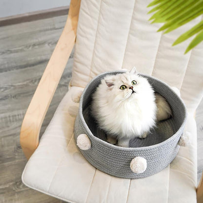 Lighteme knitting Nordic Style Pompoms Cat Bucket Nest (5 colors)