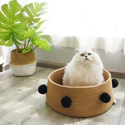 Lighteme knitting Nordic Style Pompoms Cat Bucket Nest (5 colors)