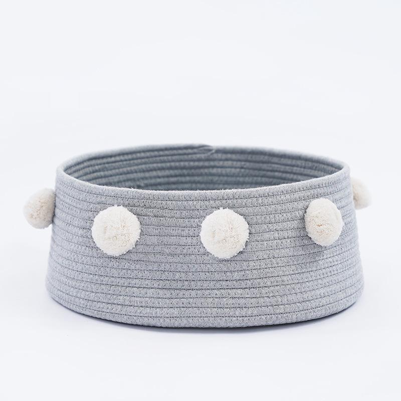 Lighteme knitting Nordic Style Pompoms Cat Bucket Nest (5 colors)