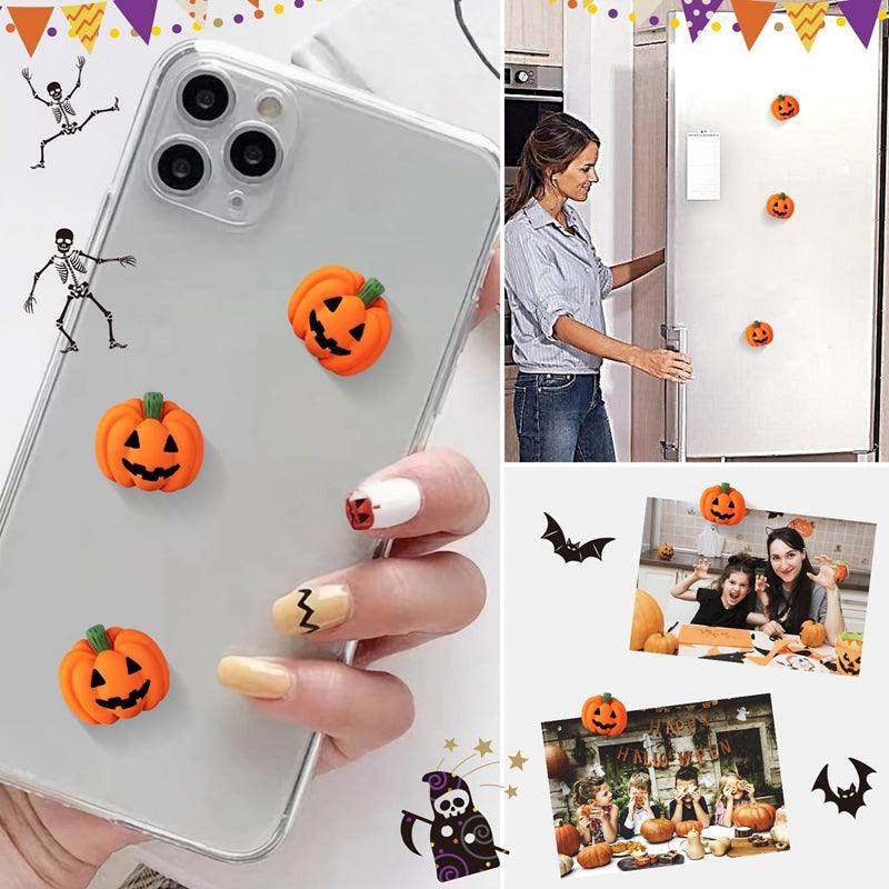Lighteme 20 Stück Miniatur-Halloween-Kürbisse aus Kunstharz mit flacher Rückseite