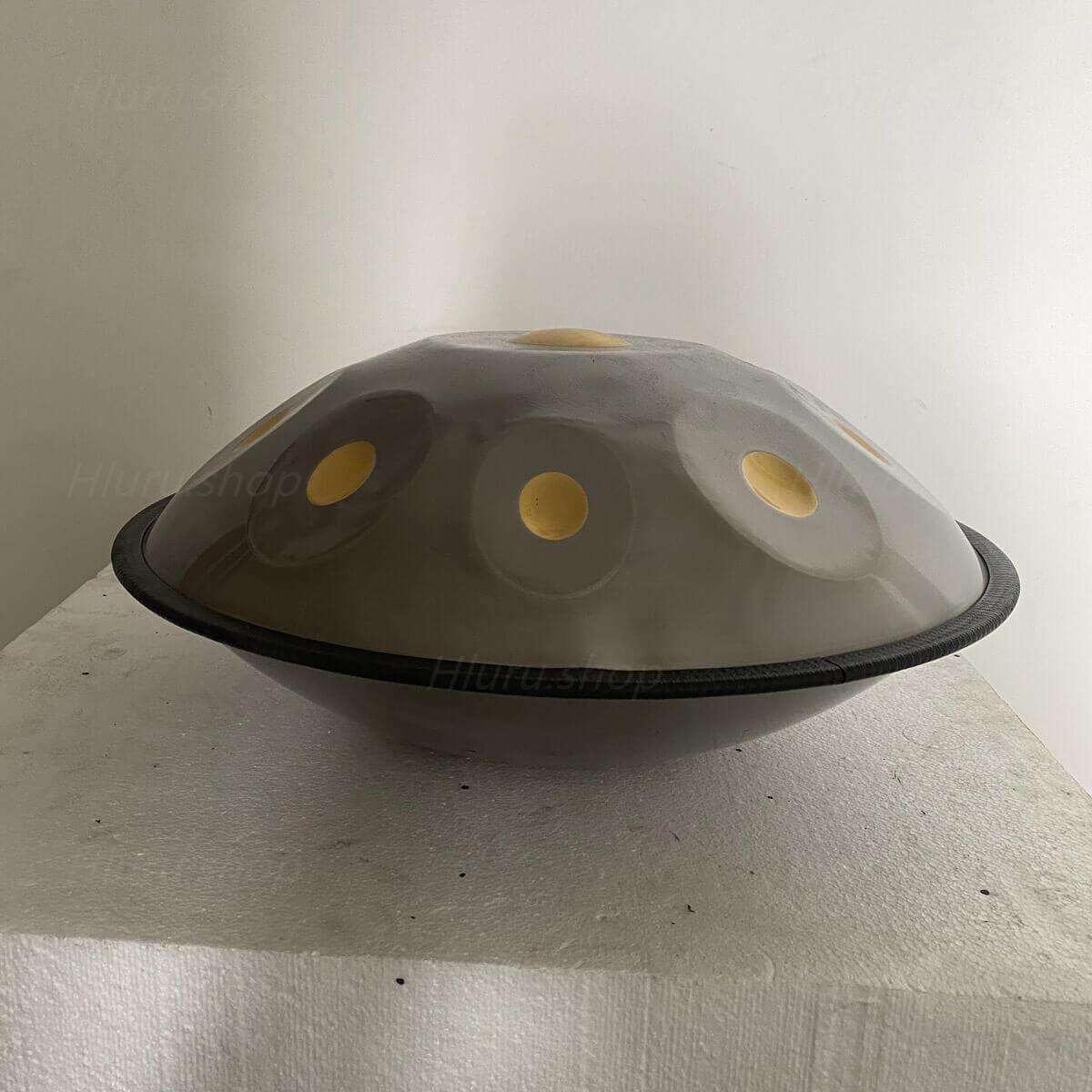 MiSoundofNature King Custom F3 Low Pygmy Scale 22 Inch 10/10+2 Notes Stainless Steel / Nitride Steel Handpan Drum