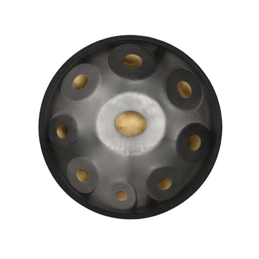 MiSoundofNature King Custom F3 Dorian Scale 22 Inch 9/9+2 Notes Stainless Steel / Nitride Steel Handpan Drum