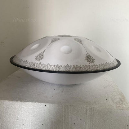 MiSoundofNature Mandala Pattern Handmade Custom F3 Stainless Steel Handpan Drum 22 Inch 9/10/11/12 Notes Hang Drum Instrument