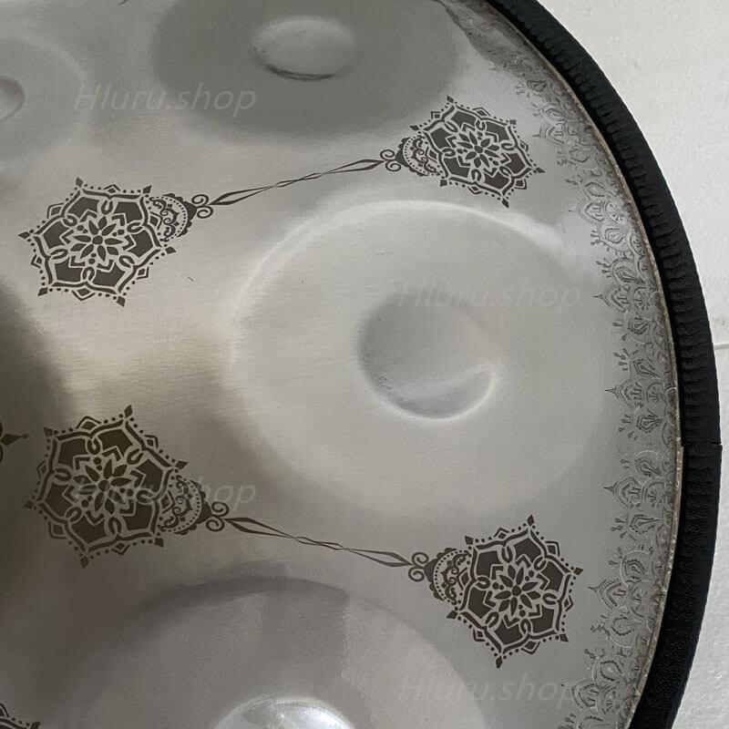 MiSoundofNature Mandala Pattern Handmade Custom F3 Stainless Steel Handpan Drum 22 Inch 9/10/11/12 Notes Hang Drum Instrument
