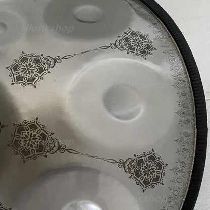 MiSoundofNature Mandala Pattern Handmade Custom F3 Stainless Steel Handpan Drum 22 Inch 9/10/11/12 Notes Hang Drum Instrument