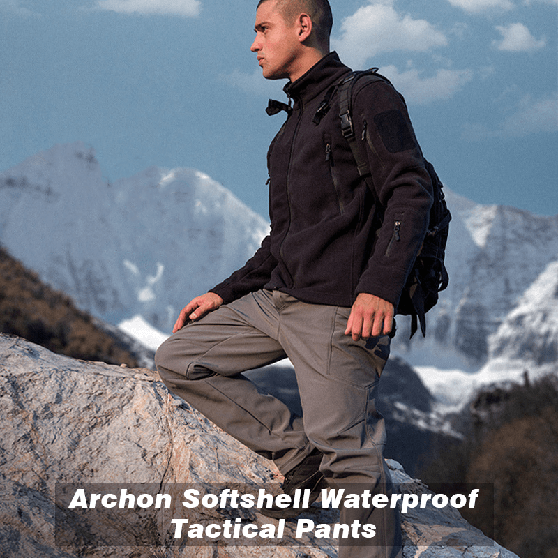 Lighteme Softshell wasserdichte taktische Hose für den Winter Schwarz