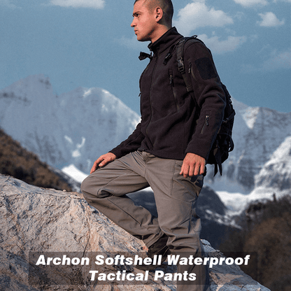 Lighteme Softshell wasserdichte taktische Hose für den Winter Schwarz