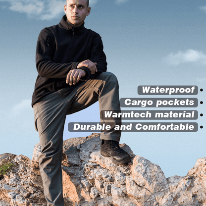 Lighteme Softshell wasserdichte taktische Hose für den Winter Schwarz