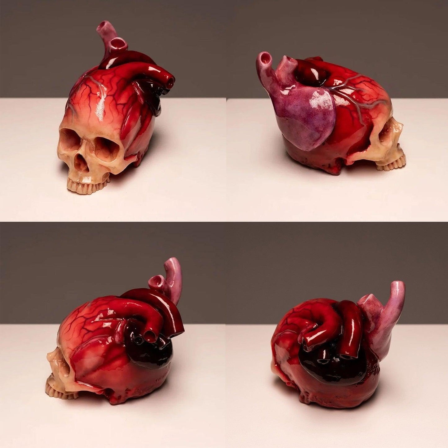 Sculpture réaliste de crâne en forme de cœur pour Halloween de Lighteme