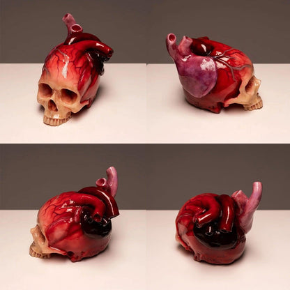 Sculpture réaliste de crâne en forme de cœur pour Halloween de Lighteme