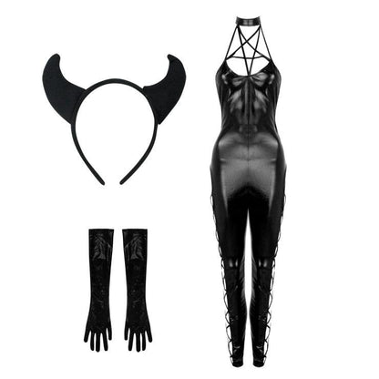 Costume de catsuit licou pentagramme Halloween Lighteme