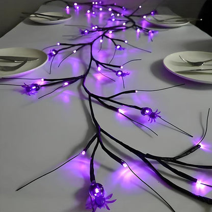 Guirlande lumineuse Halloween en forme d'araignée violette Lighteme