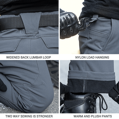 Lighteme Softshell wasserdichte taktische Hose für den Winter Schwarz