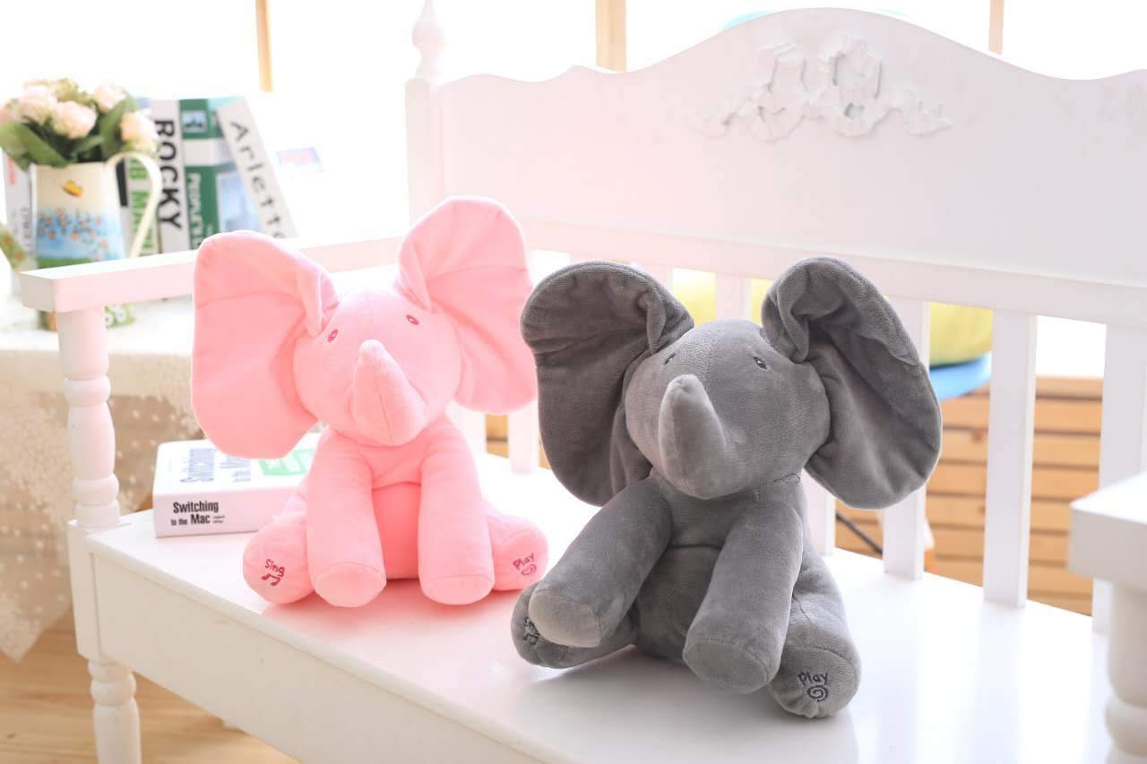 Lighteme Peek-a-Boo Animated Talking & Singing Elephant Plush Toy