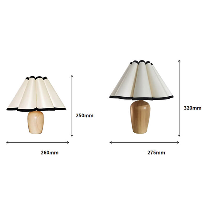 Lighteme Pleated Wooden Base Table Lamp