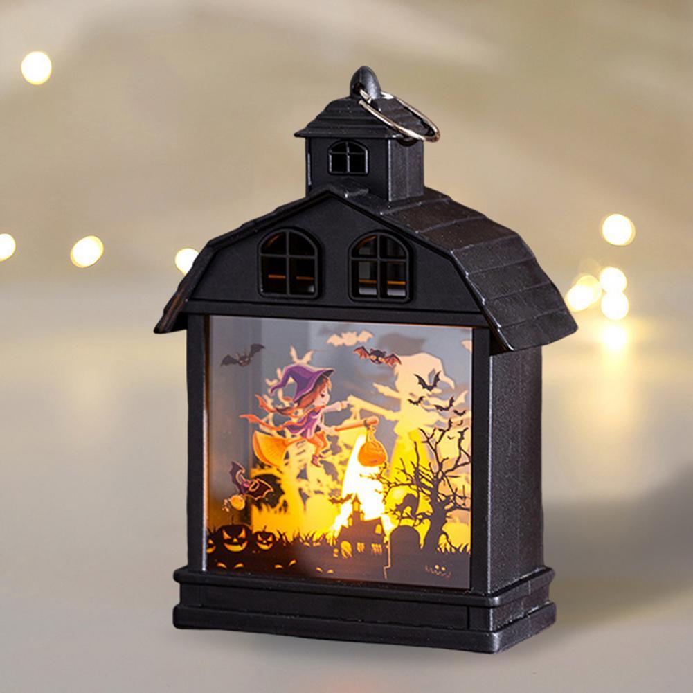 Lanterne d'Halloween vintage Lighteme avec bougie sans flamme - Lot de 4