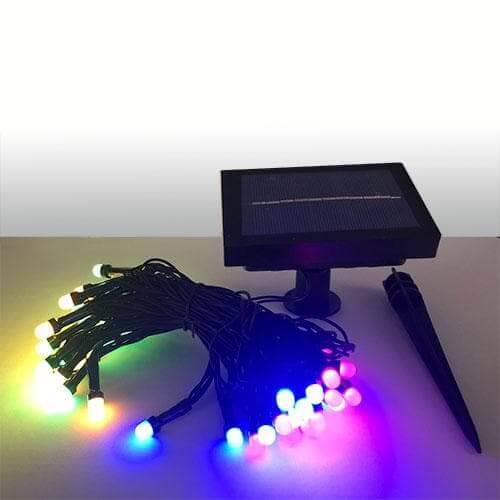Lighteme Mehrfarbige LED-Solar-Weihnachtslichterkette