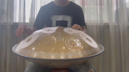 Lighteme Life of Flower Handmade Kurd Scale / Celtic Scale D Minor 22 Inch 9/10/12 Notes Stainless Steel Handpan Drum