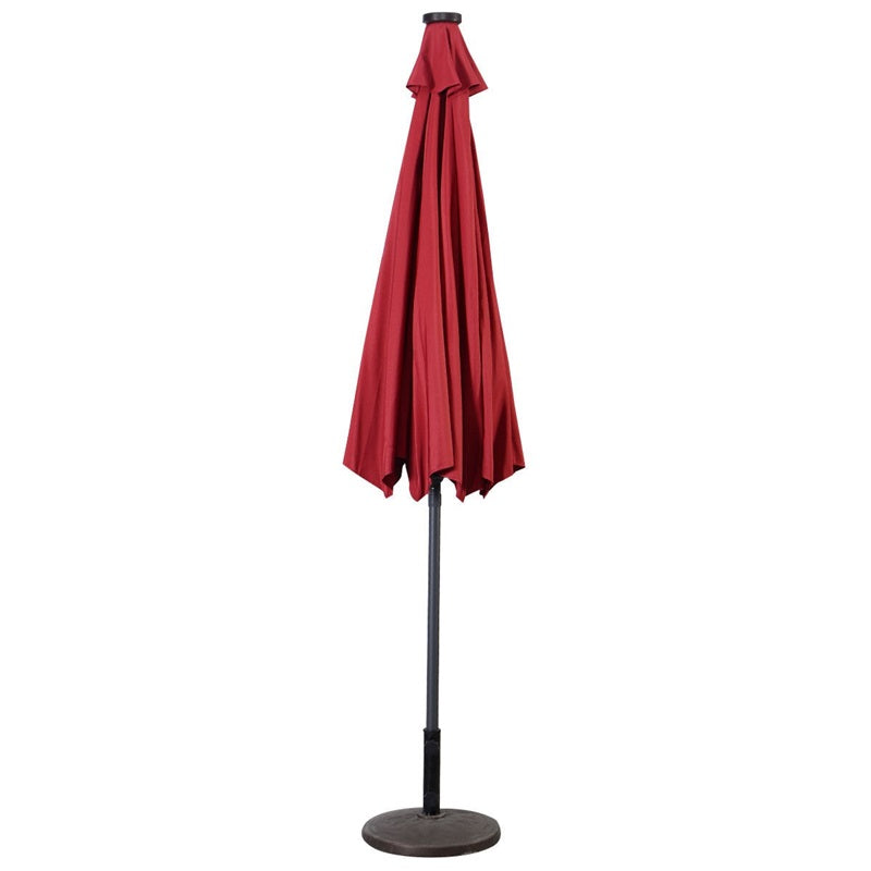 Parasol de patio solaire Lighteme de haute qualité de 10 pieds avec manivelle, lumières LED à énergie solaire, 8 parasols de plage extérieurs de protection UV fermes