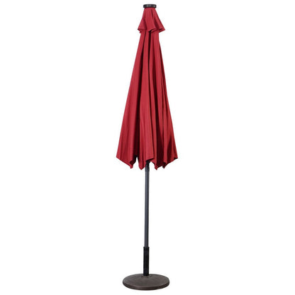 Parasol de patio solaire Lighteme de haute qualité de 10 pieds avec manivelle, lumières LED à énergie solaire, 8 parasols de plage extérieurs de protection UV fermes