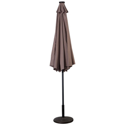 Parasol de patio solaire Lighteme de haute qualité de 10 pieds avec manivelle, lumières LED à énergie solaire, 8 parasols de plage extérieurs de protection UV fermes