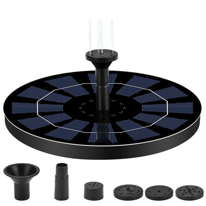 Lighteme Solar-Springbrunnenpumpe, 2,5 W, kreisförmig, schwimmende Solar-Springbrunnenpumpe, eingebaute Batterie-Notstromversorgung mit 6 Düsen