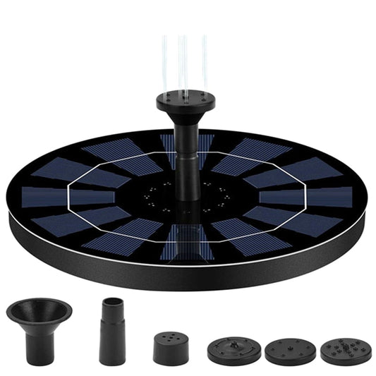 Lighteme Solar-Springbrunnenpumpe, 2,5 W, kreisförmig, schwimmende Solar-Springbrunnenpumpe, eingebaute Batterie-Notstromversorgung mit 6 Düsen