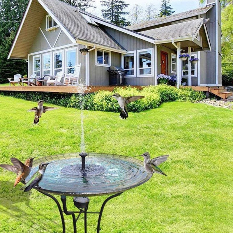 Lighteme Solar-Springbrunnenpumpe, 2,5 W, kreisförmig, schwimmende Solar-Springbrunnenpumpe, eingebaute Batterie-Notstromversorgung mit 6 Düsen