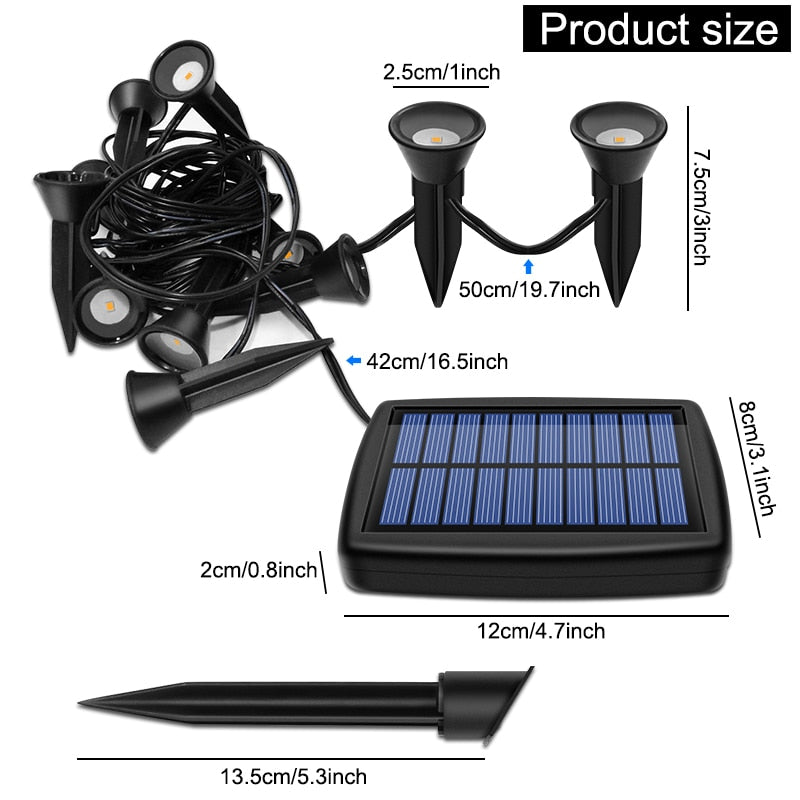 Lighteme Solar In-Ground String Pathway Lights 10-in-1