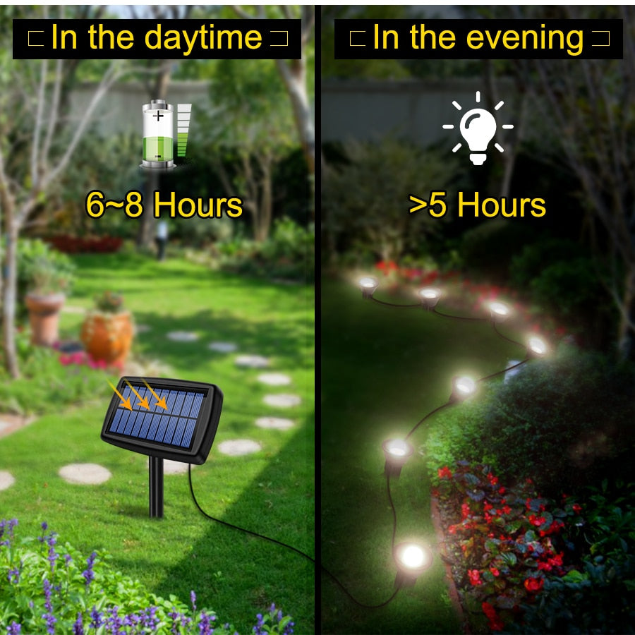 Lighteme Solar In-Ground String Pathway Lights 10-in-1