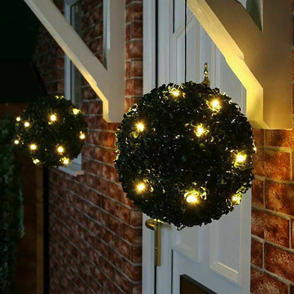 Boule de gazon topiaire artificiel Lighteme avec lampes solaires, crochet inclus
