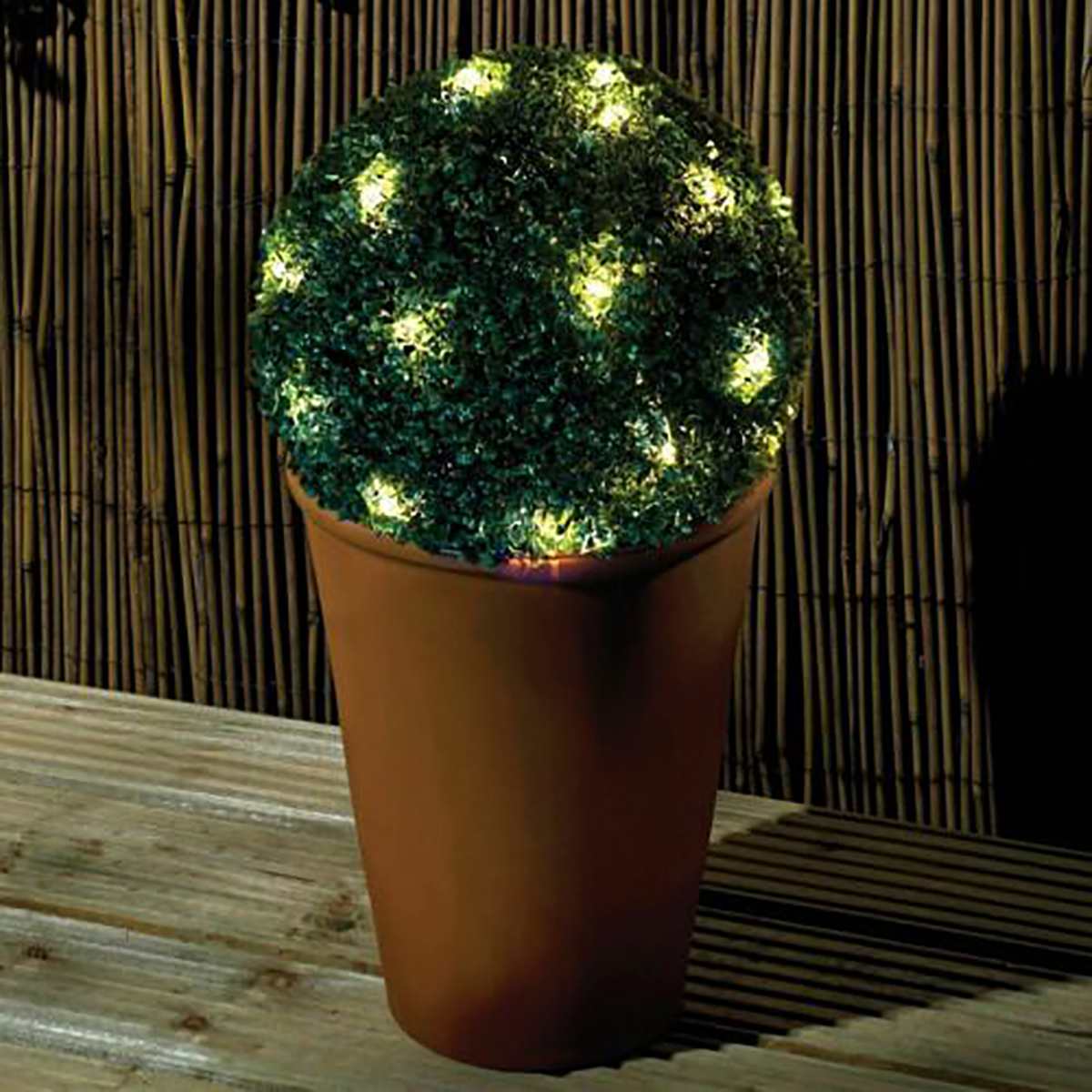 Boule de gazon topiaire artificiel Lighteme avec lampes solaires, crochet inclus