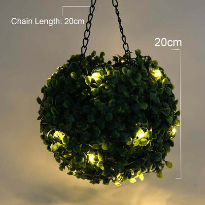 Boule de gazon topiaire artificiel Lighteme avec lampes solaires, crochet inclus