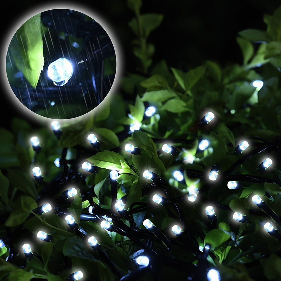 Lighteme 33Ft Solar-LED-Lichterkette 100LED Hellgrünes Kabel 