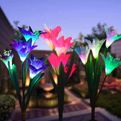 Guirlandes solaires en forme de fleur de lys Lighteme (lot de 4 = 16 fleurs) 
