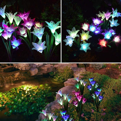 Guirlandes solaires en forme de fleur de lys Lighteme (lot de 4 = 16 fleurs) 