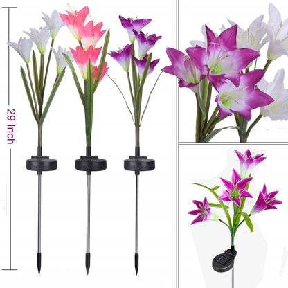 Guirlandes solaires en forme de fleur de lys Lighteme (lot de 4 = 16 fleurs) 