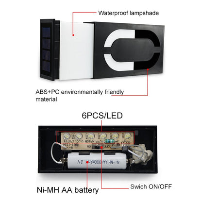 Lighteme LED Numéro de maison Énergie solaire Numérique Hotal Porte Mur Lumière Solaire Numéro d'adresse Lampe Plaque de numéro de rue personnalisée