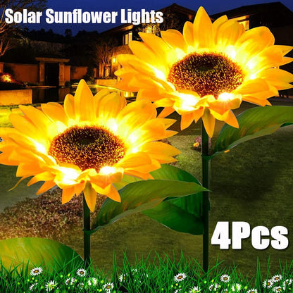 Lampes solaires tournesol Lighteme (lot de 4) 