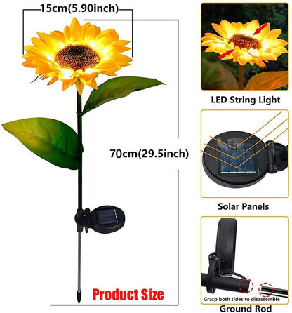 Lampes solaires tournesol Lighteme (lot de 4) 