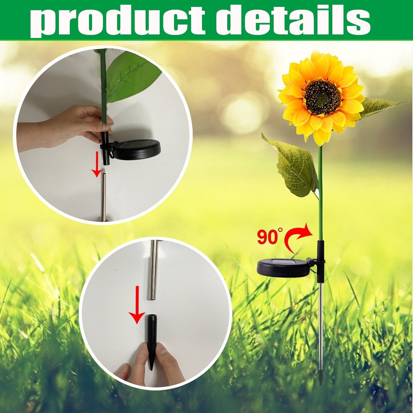 Lampes solaires tournesol Lighteme (lot de 4) 