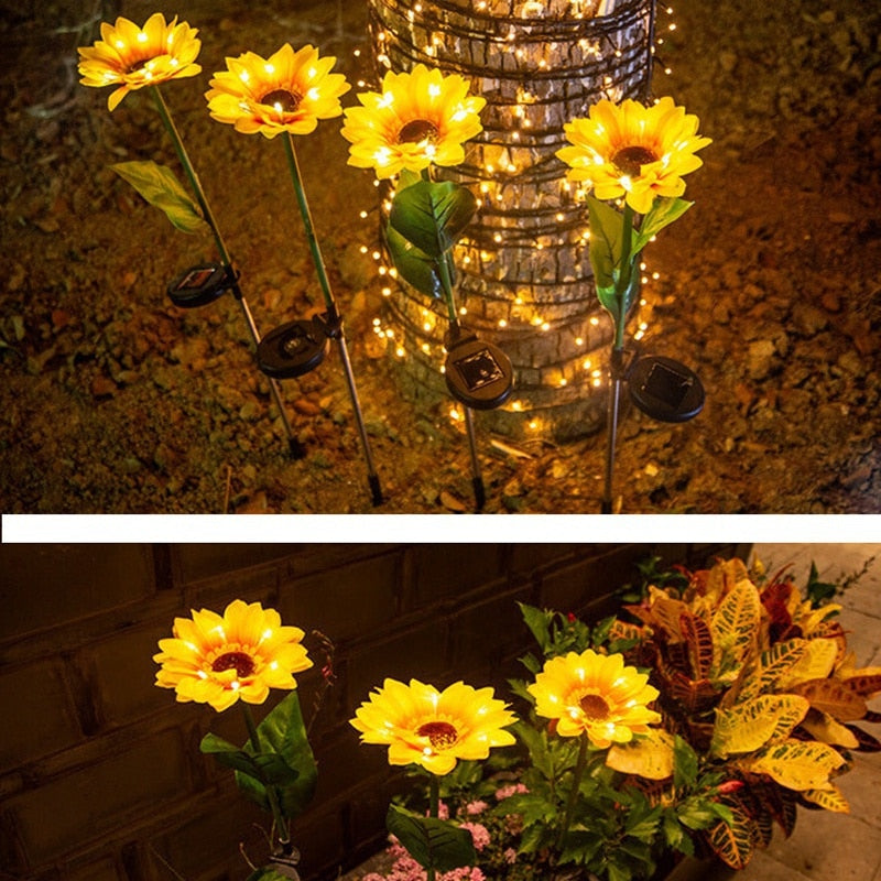 Lampes solaires tournesol Lighteme (lot de 4) 