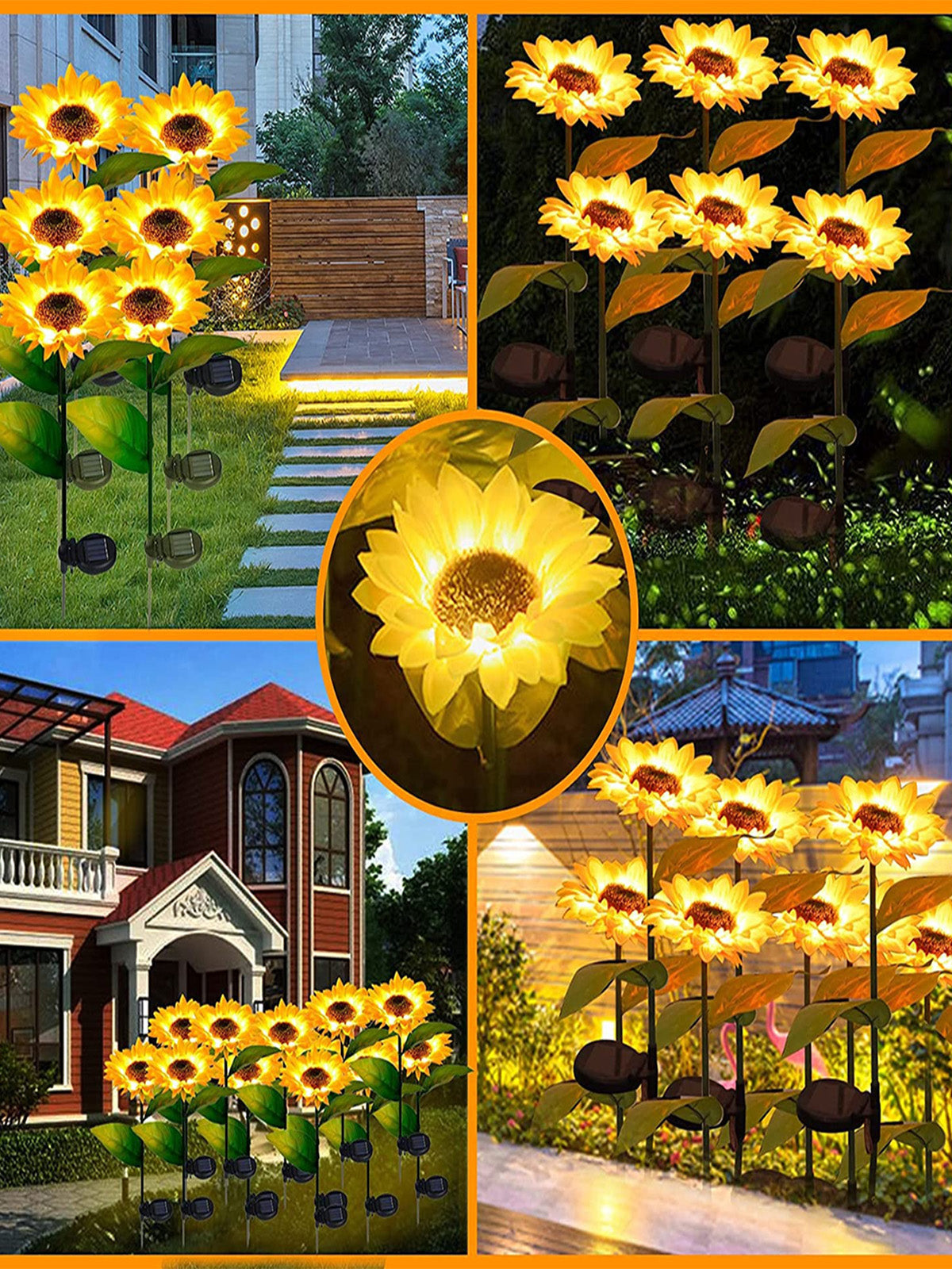 Lampes solaires tournesol Lighteme (lot de 4) 